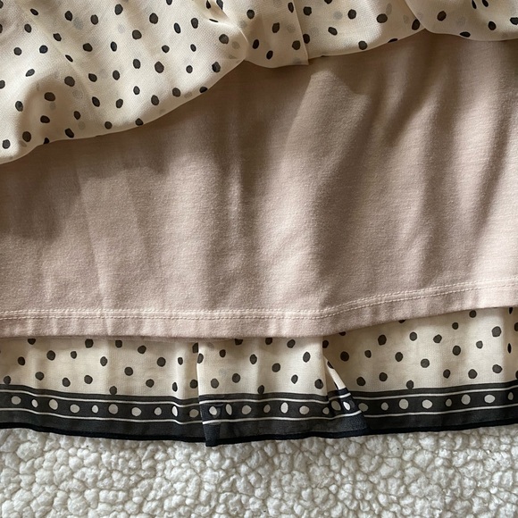 Max Studio skirt. Light Pink with black polka dots. Size Medium. - Picture 3 of 4